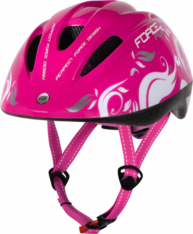 přilba FORCE FUN FLOWERS dětská, růž-bílo-šedá Velikost: S