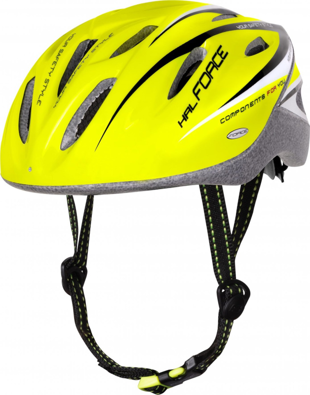 přilba FORCE HAL, fluo-černá Velikost: S-M