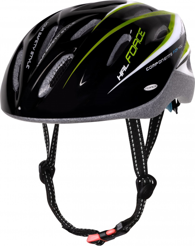 přilba FORCE HAL, černo-zeleno-bílá Velikost: L-XL