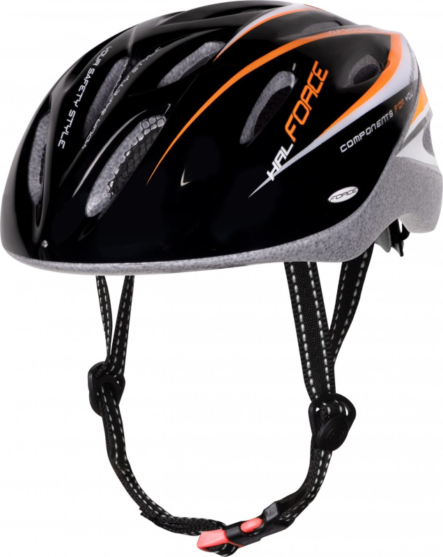 přilba FORCE HAL, černo-oranžovo-bílá Velikost: L-XL