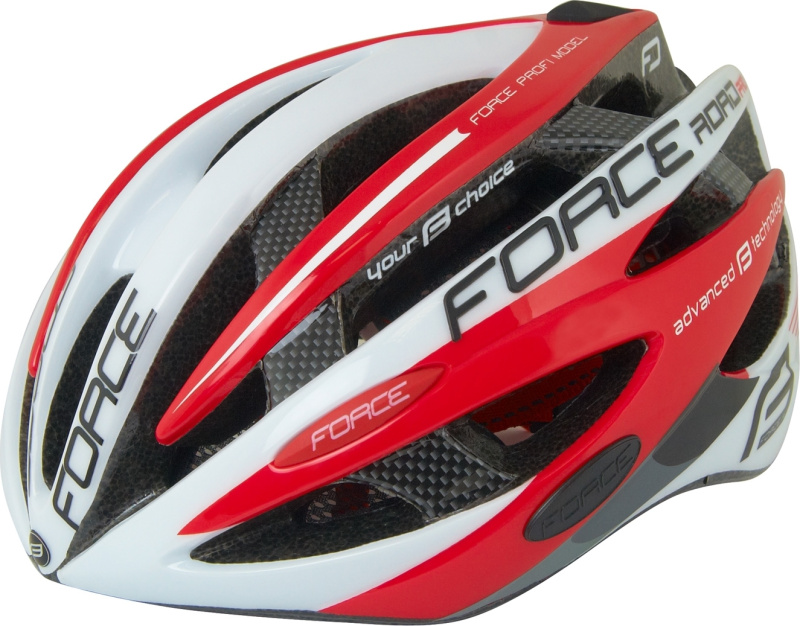 přilba FORCE ROAD PRO, bílo-červená Velikost: PRO JUNIOR bílo-červená XS - S