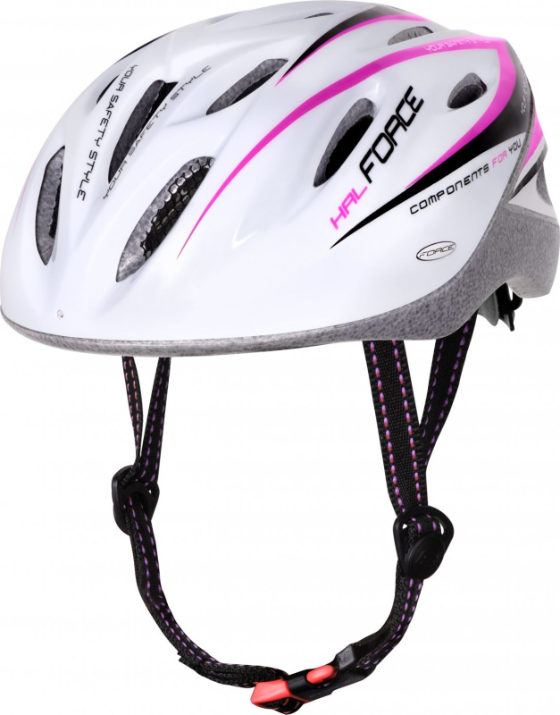 přilba FORCE HAL, bílo-růžová Velikost: S-M