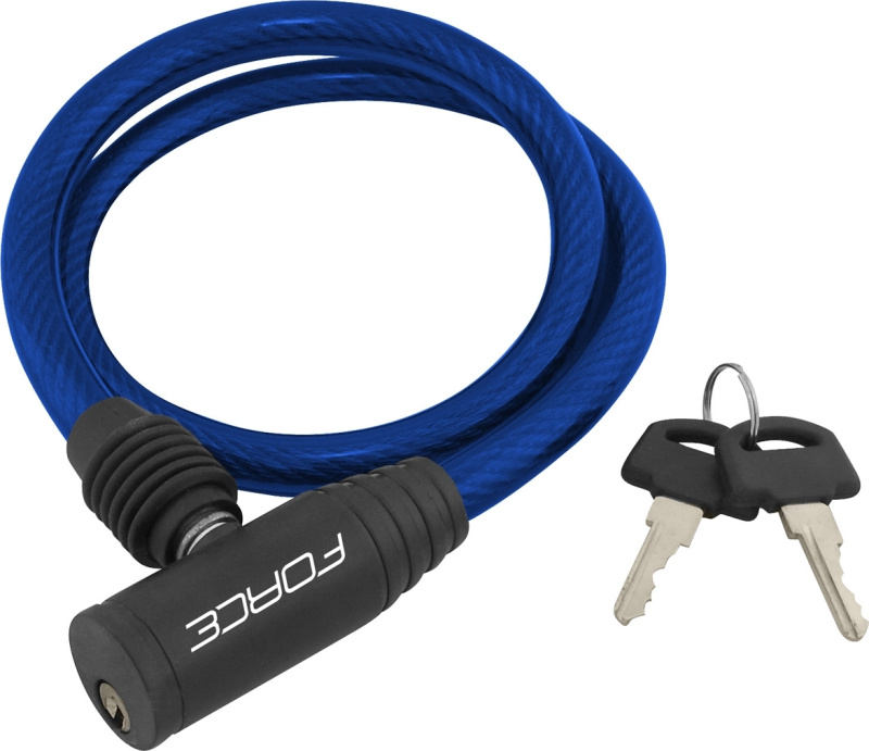 Zámek FORCE ECO spirálový bez držáku 80cm/12mm, různé barvy Barva: Modrá