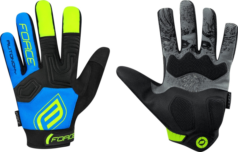 rukavice FORCE  MTB AUTONOMY, černo-modré Velikost: MTB AUTONOMY černo-modré S