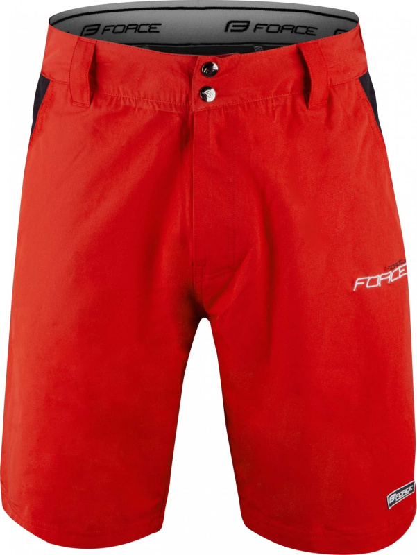 FORCE kraťasy F BLADE MTB odnímatelná vložka, červené Velikost: L