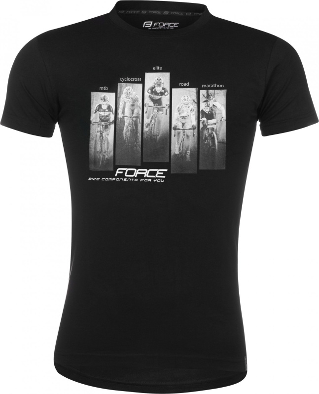 triko FORCE WORLD krátký rukáv, černé Velikost: XXXL