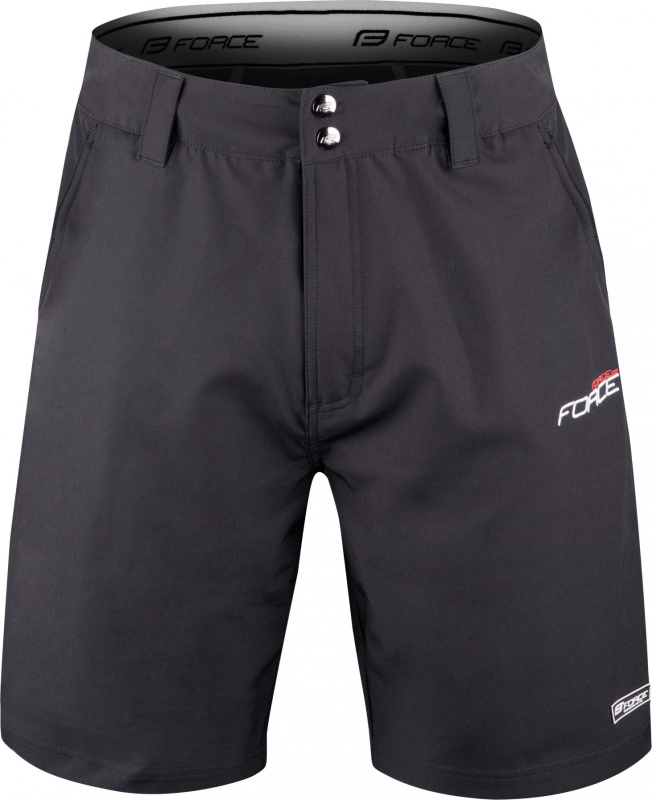 FORCE kraťasy F BLADE MTB odnímatelná vložka, černé Velikost: XS