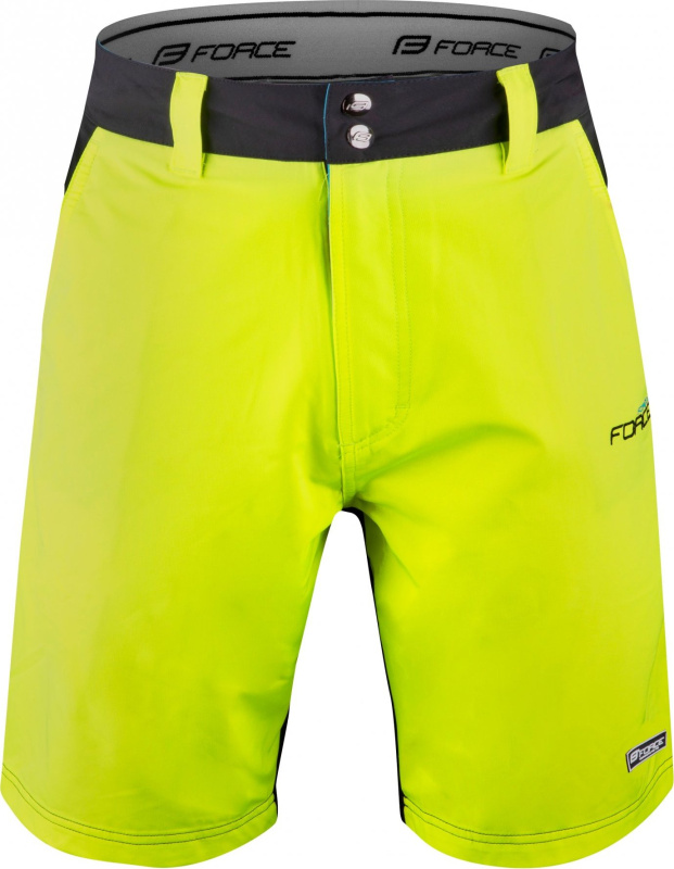 FORCE kraťasy F BLADE MTB odn. vložka, černo-fluo Velikost: S