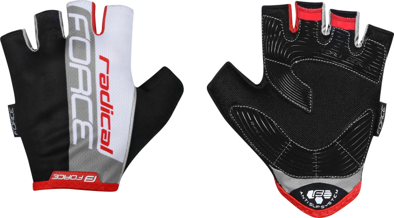 rukavice FORCE RADICAL, černo-bílo-červené Velikost: L