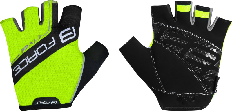 rukavice FORCE RIVAL, fluo-černé Velikost: M