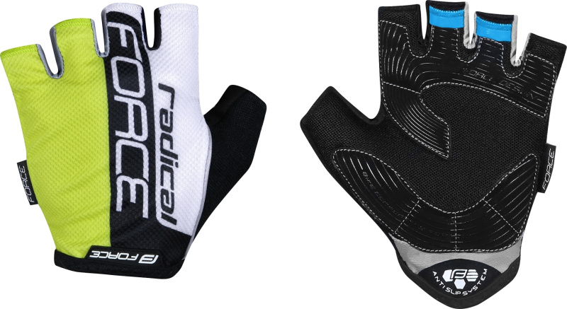 rukavice FORCE RADICAL, fluo-bílo-černé Velikost: L