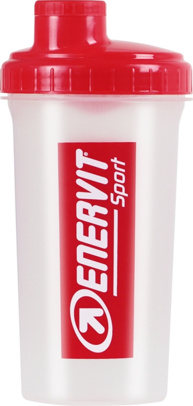 láhev-šejkr ENERVIT 0,7 l, čirý-červený vršek
