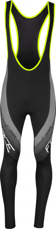 kalhoty FORCE F58 se šráky bez vložky,černo-šedé Velikost: vložky,črn-šedé S