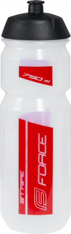 láhev FORCE STRIPE 0,75 l, transparentní-červená