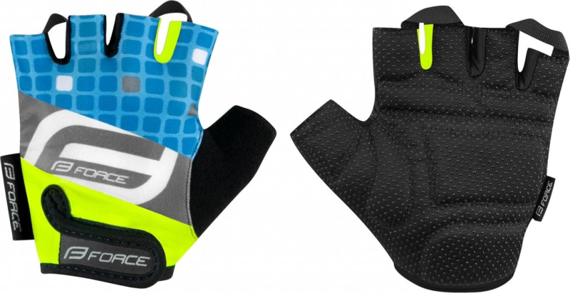 FORCE rukavice F SQUARE KID, fluo-modré Velikost: XL