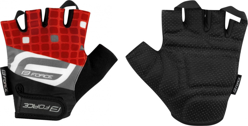 rukavice FORCE SQUARE, červené Velikost: L