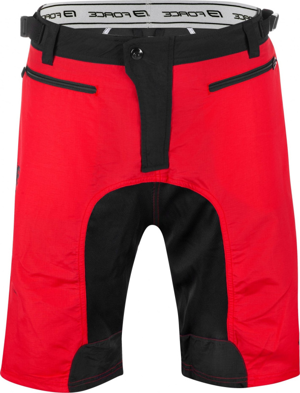 FORCE kraťasy F MTB-11 odnímatelná vložka, červené Velikost: M