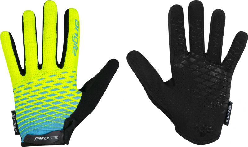 rukavice FORCE MTB ANGLE letní, fluo-modré Velikost: M