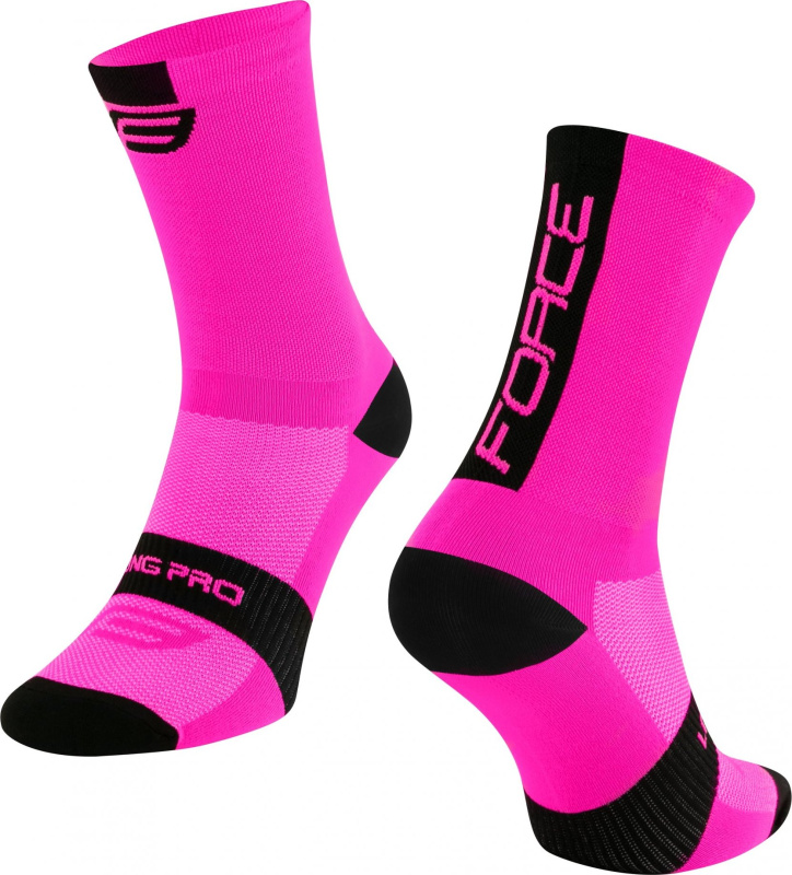 ponožky FORCE LONG PRO, růžovo-černé Velikost: L-XL/42-46