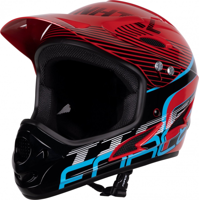 přilba FORCE TIGER downhill, červ.-černo-modrá Velikost: downhill,červ.-černo-modrá L-XL