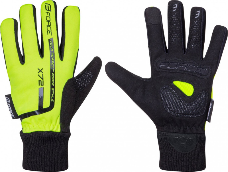 rukavice zimní FORCE KID X72, fluo Velikost: M