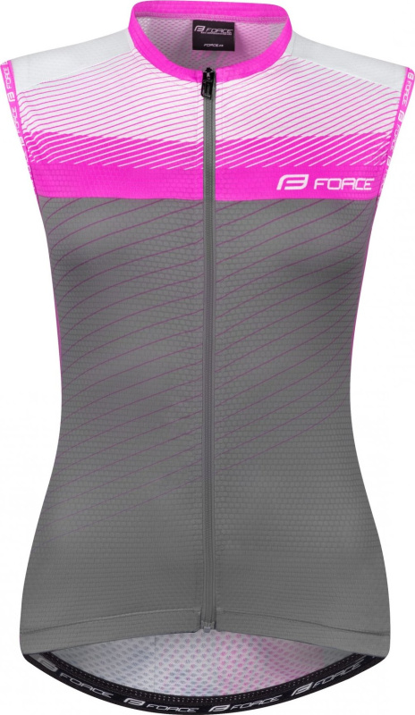 FORCE dres F ACCELER LADY bez rukávů, šedo-růžový Velikost: S