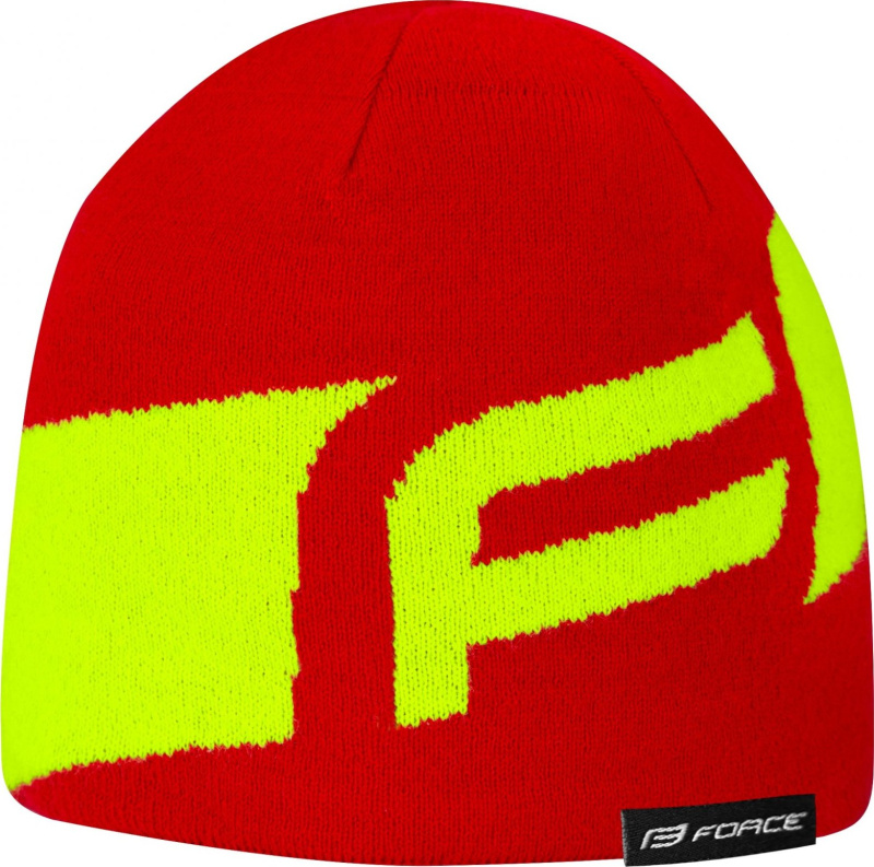 čepice zimní FORCE DWARF pletená, červeno-fluo