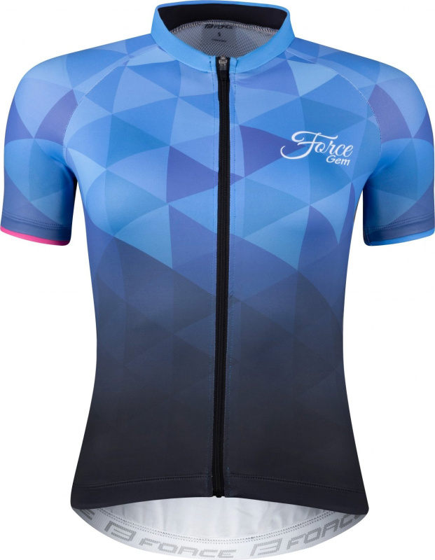 dres FORCE GEM LADY kr. rukáv, modrý Velikost: M