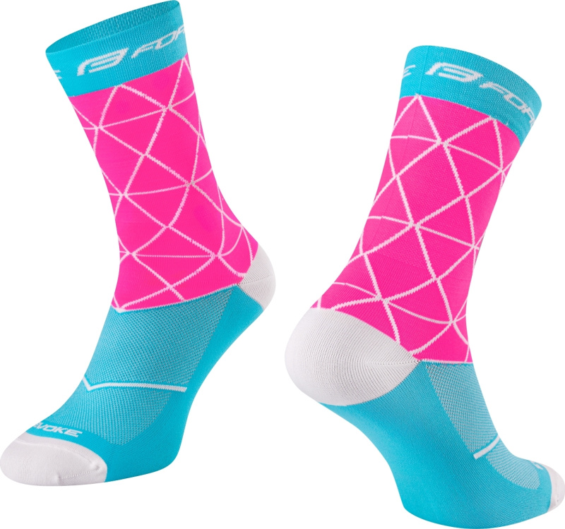 ponožky FORCE EVOKE, růžovo-modré Velikost: L-XL/42-46