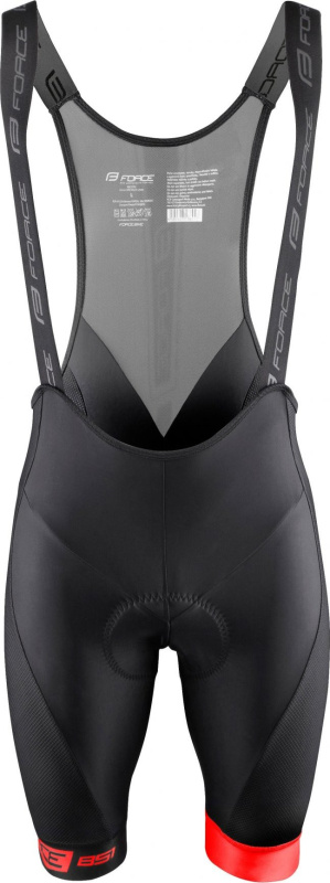 FORCE kraťasy F B51 se šráky a vložkou,černo-červené Velikost: L