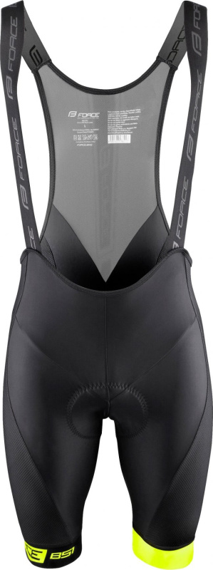 FORCE kraťasy F B51 se šráky a vložkou,černo-fluo Velikost: S