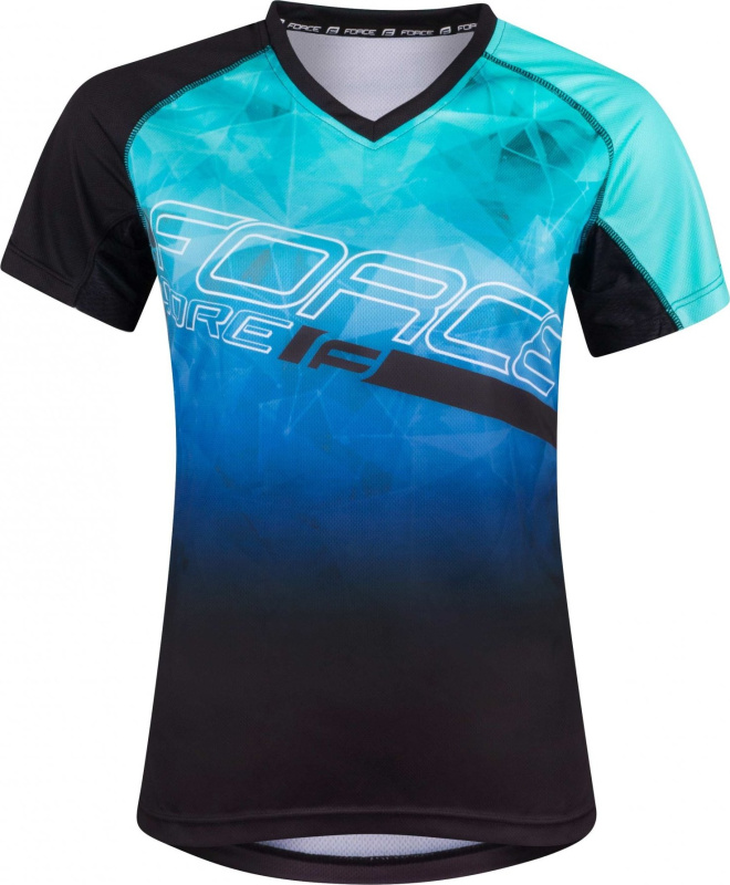 dres FORCE MTB CORE LADY, tyrkysovo-černý Velikost: XS