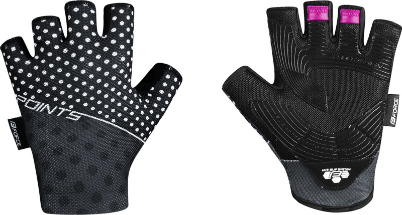 FORCE rukavice F POINTS LADY bez zapínání,černo-bílé Velikost: XL