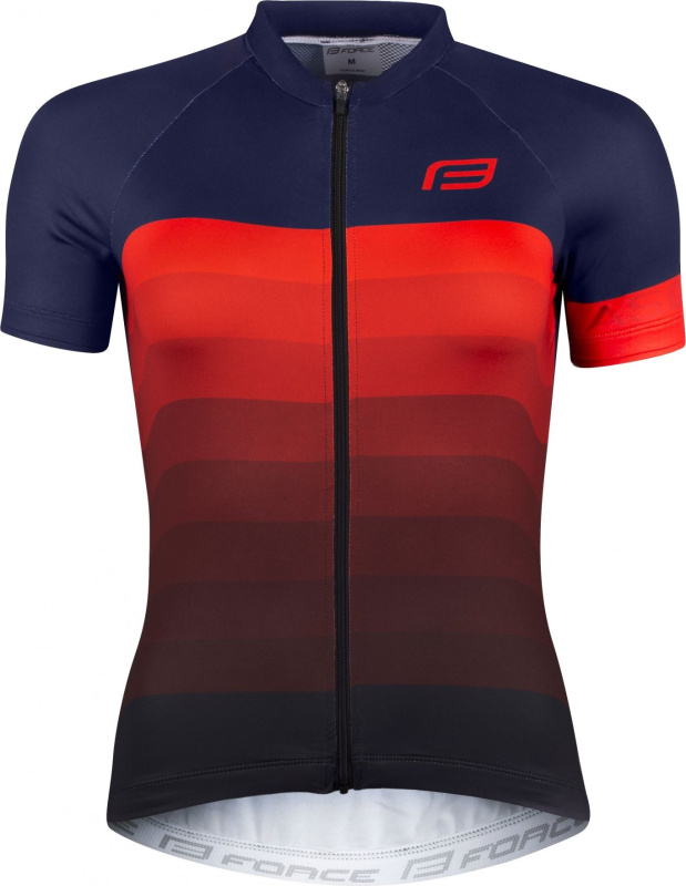 FORCE dres F ASCENT LADY kr. rukáv, modro-červený Velikost: M