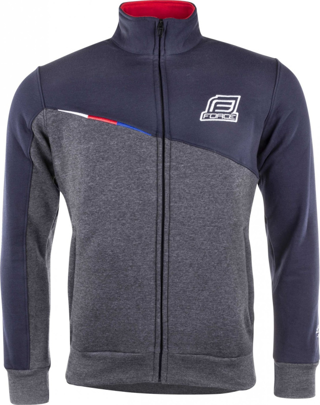 mikina FORCE LEADER celorozepínací, šedo-modrá Velikost: S