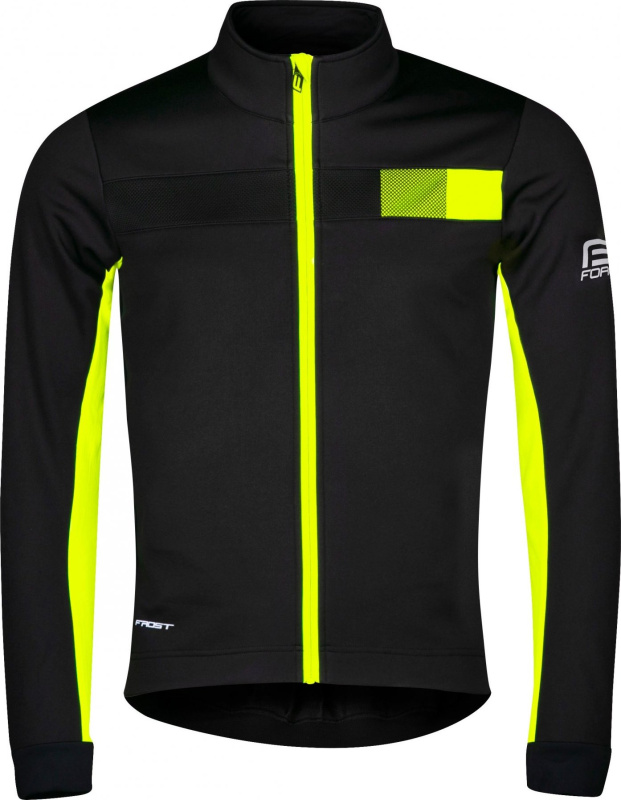 FORCE bunda F FROST softshell zimní, černo-fluo Velikost: M