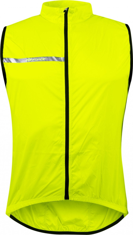 vesta FORCE WINDPRO, plná záda, fluo Velikost: M