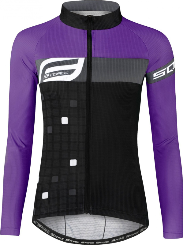 FORCE dres F SQUARE LADY dl. rukáv, černo-fialový Velikost: L