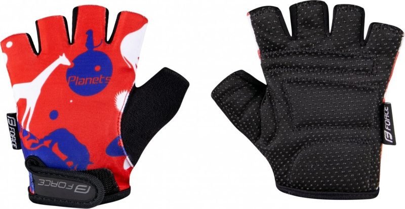 rukavice FORCE PLANETS KID, červeno-modré Velikost: XL