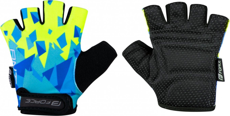rukavice FORCE ANT KID, modro-fluo Velikost: XL