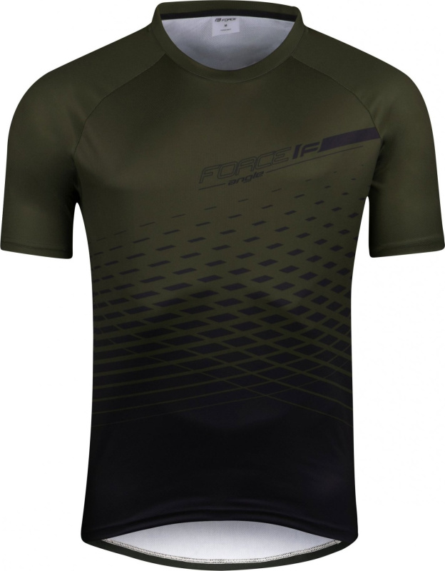 dres FORCE MTB ANGLE kr. rukáv, army Velikost: XL