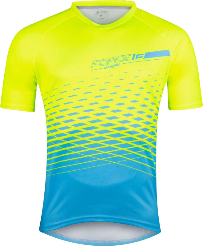 dres FORCE MTB ANGLE kr. rukáv, fluo-modrý Velikost: L
