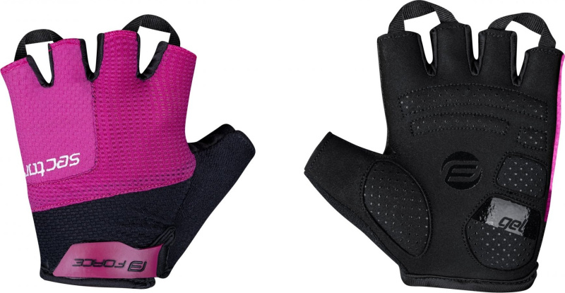 rukavice FORCE SECTOR LADY gel, černo-růžové Velikost: L