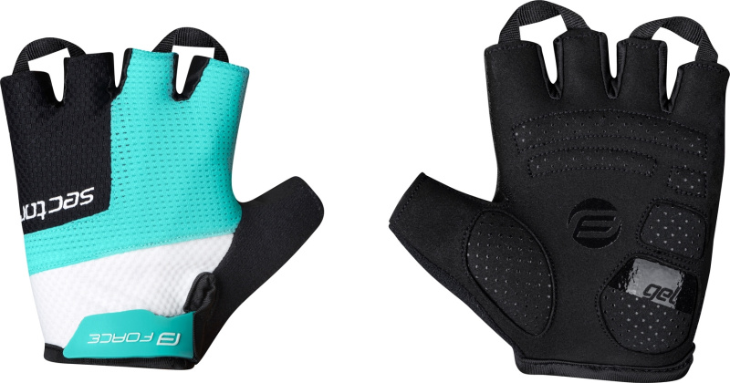 rukavice FORCE SECTOR LADY gel, černo-tyrkysové Velikost: M