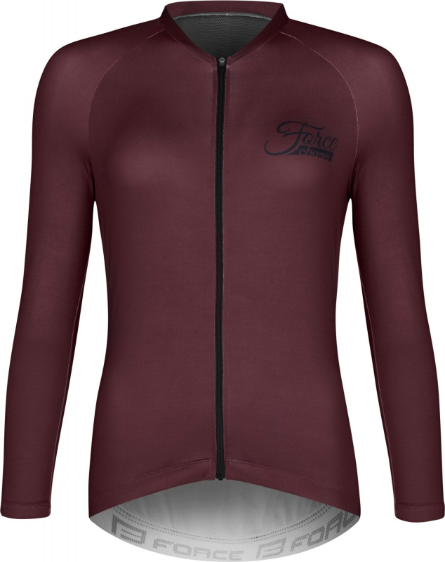 dres FORCE CHARM LADY dlouhý rukáv, bordó Velikost: XL