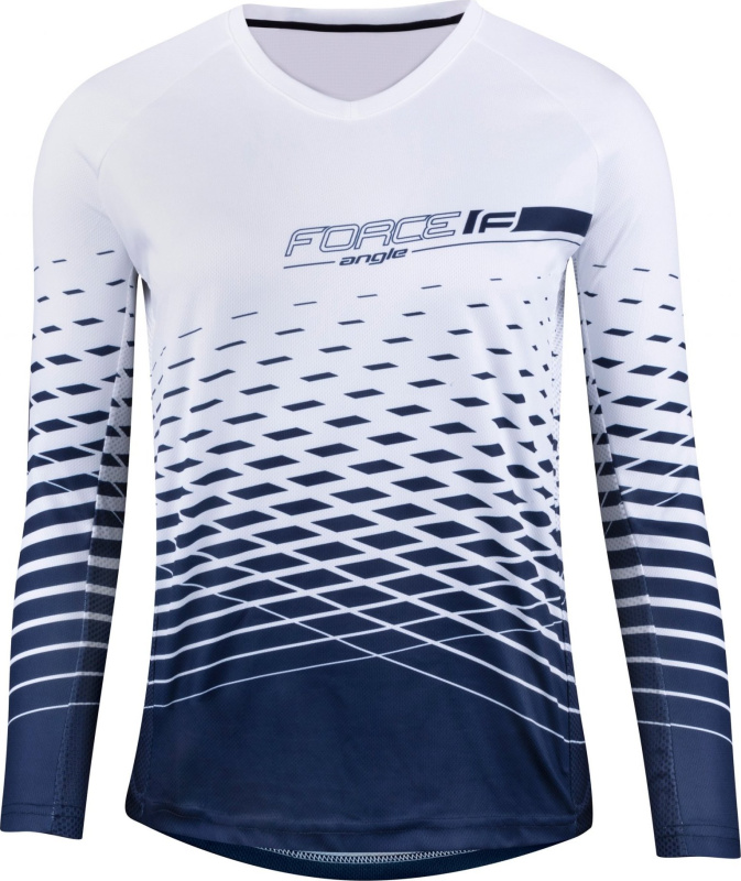 FORCE dres F MTB ANGLE LADY dlouhý rukáv, bílo-modrý Velikost: XL