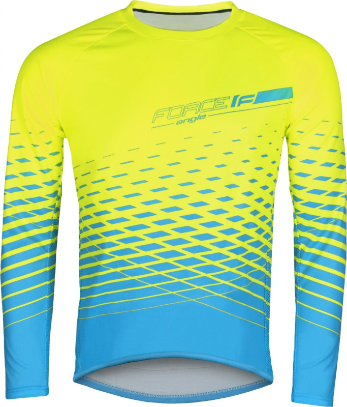 dres FORCE MTB ANGLE dlouhý rukáv, fluo-modrý Velikost: 3XL