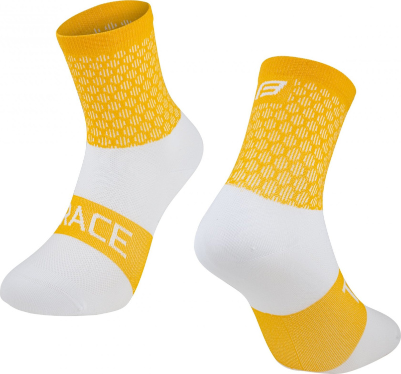ponožky FORCE TRACE, žluto-bílé Velikost: L-XL/42-47