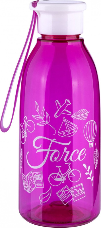 láhev FORCE DROP tourist 0,6 l, transp. růžová