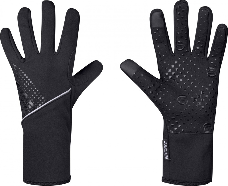 FORCE rukavice F VISION softshell, jaro-podzim, černé Velikost: jaro-podzim,černé XXL